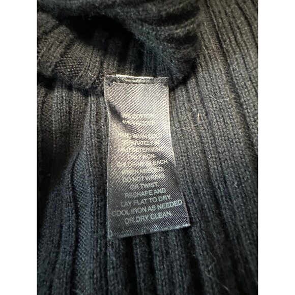 White House Black Market Black Open Front Ribbed Cardigan Sweater M - Picture 4 of 6